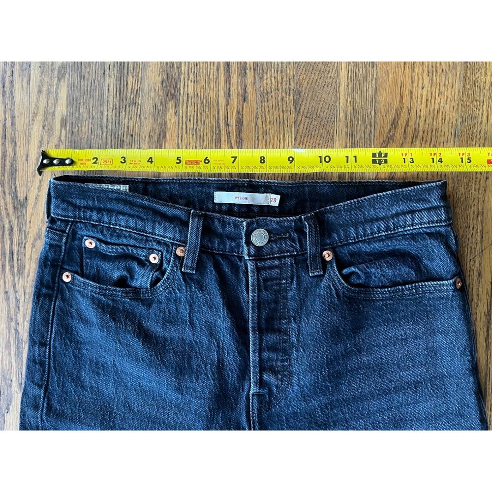 Levi's Black Wedgie Denim Pants Jeans Women's Size 28 - Picture 8 of 11